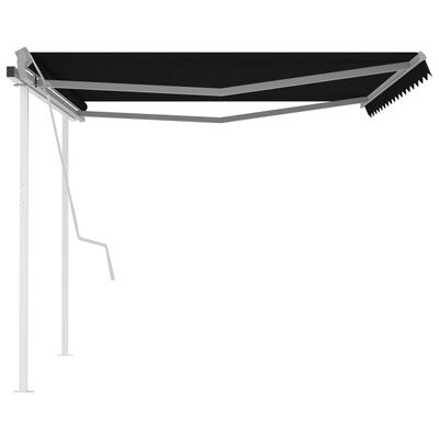 vidaXL Toldo retrátil manual com postes 4,5x3 m antracite