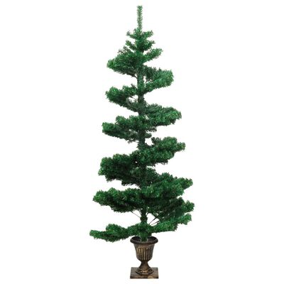 vidaXL Árvore de Natal rotativa pré-iluminada + vaso PVC 120 cm verde