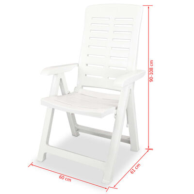 vidaXL Conjunto de jantar de exterior 5 pcs plástico branco