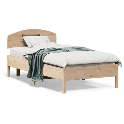 vidaXL Cama sem colchão 75x190 cm madeira de pinho maciça