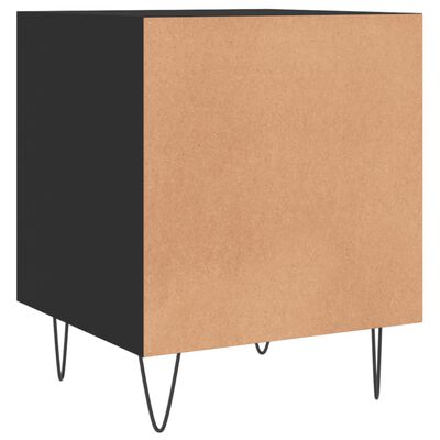 vidaXL Mesa de cabeceira 2 pcs 40x40x50 cm derivados de madeira preto