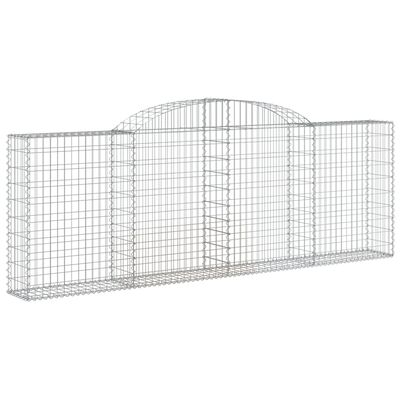 vidaXL Cestos gabião arqueados 6pcs 300x30x100/120cm ferro galvanizado