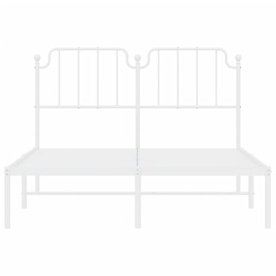 vidaXL Estrutura de cama com cabeceira 140x200 cm metal branco