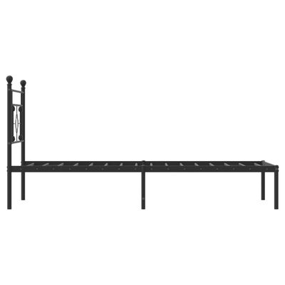 vidaXL Estrutura de cama com cabeceira 100x200 cm metal preto