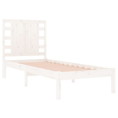 vidaXL Estrutura cama pequena solteiro 75x190 cm madeira maciça branco