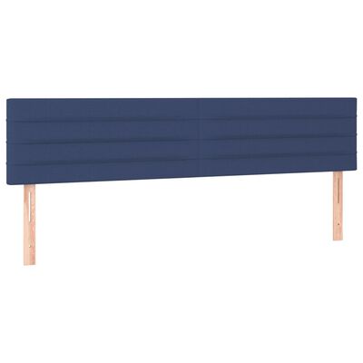 vidaXL Cama box spring c/ colchão e LED 200x200 cm tecido azul