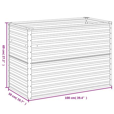 vidaXL Canteiro elevado de jardim 100x50x69 cm aço corten