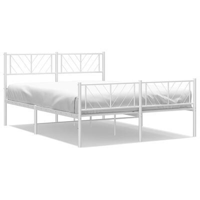 vidaXL Estrutura de cama com cabeceira e pés 120x200 cm metal branco