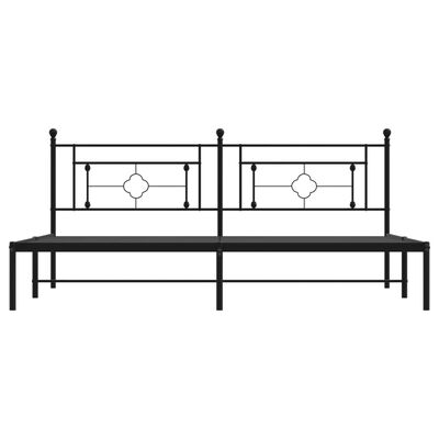 vidaXL Estrutura de cama com cabeceira 200x200 cm metal preto