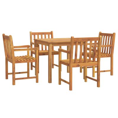 vidaXL Conjunto de jantar p/ jardim 5 pcs madeira de acácia maciça