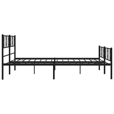 vidaXL Estrutura de cama com cabeceira e pés 193x203 cm metal preto