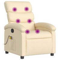 vidaXL Poltrona de massagens reclinável tecido cor creme