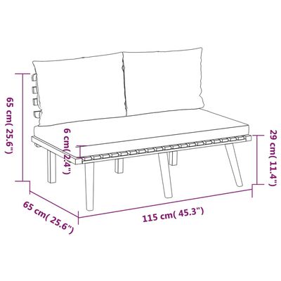 vidaXL 8 pcs conjunto lounge de jardim com almofadões acácia maciça