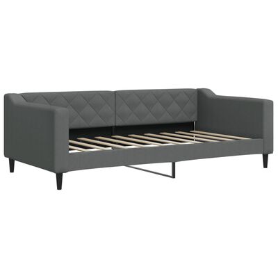 vidaXL Sofá-cama com gavetão 90x190 cm tecido cinzento-escuro