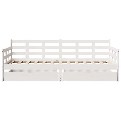 vidaXL Sofá-cama com gavetas 80x200 cm madeira de pinho maciça