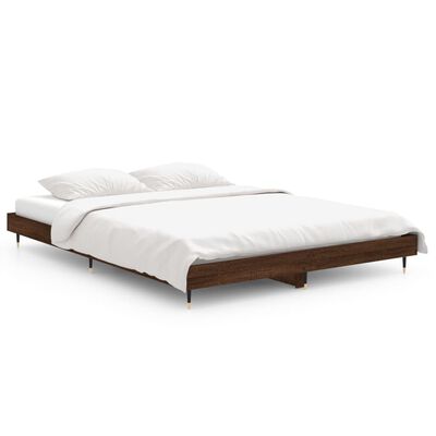 vidaXL Estrutura de cama 135x190cm derivados madeira carvalho castanho