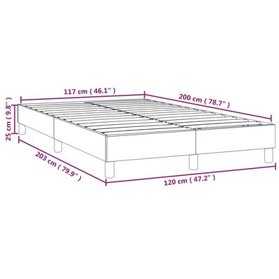 vidaXL Estrutura de cama com molas 120x200 cm tecido cinza-claro