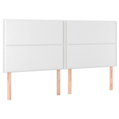 vidaXL Cama box spring c/colchão/LED 180x200cm couro artificial branco