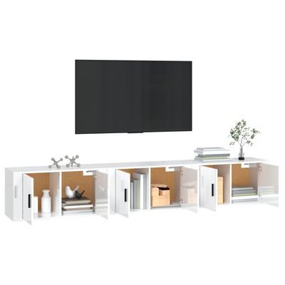 vidaXL Móveis de TV de parede 3 pcs 80x34,5x40 cm branco brilhante