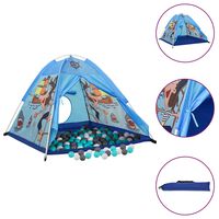 vidaXL Tenda de brincar infantil com 250 bolas 120x120x90 cm azul