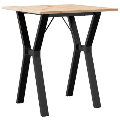 vidaXL Mesa de jantar estrutura em Y 60x60x75 cm pinho e ferro fundido