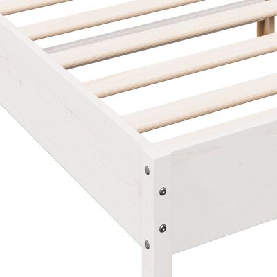 vidaXL Cama sem colchão 135x190 cm madeira de pinho maciça branco