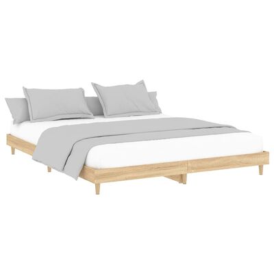 vidaXL Estrutura de cama 200x200 cm derivados madeira carvalho sonoma