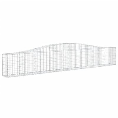 vidaXL Cestos gabião arqueados 4 pcs 400x30x60/80 cm ferro galvanizado