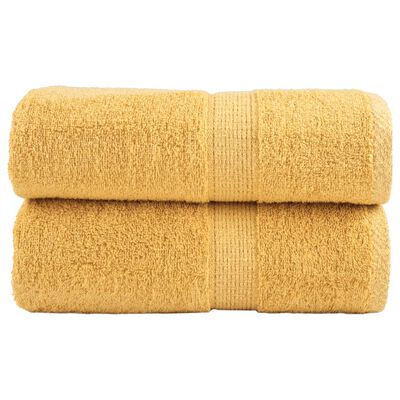 vidaXL Toalhas de bidé premium SOLUND 2 pcs 30x50 cm 600 gsm dourado