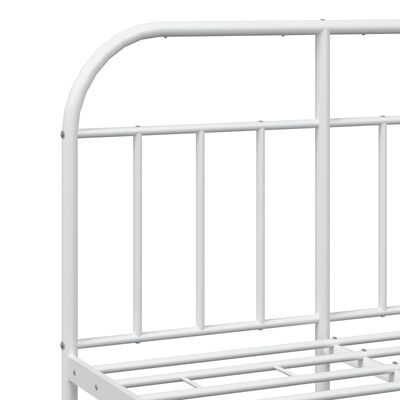 vidaXL Estrutura de cama com cabeceira e pés 120x190 cm metal branco