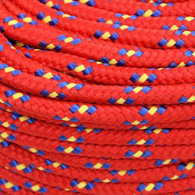 vidaXL Corda de barco 6 mm 50 m polipropileno vermelho