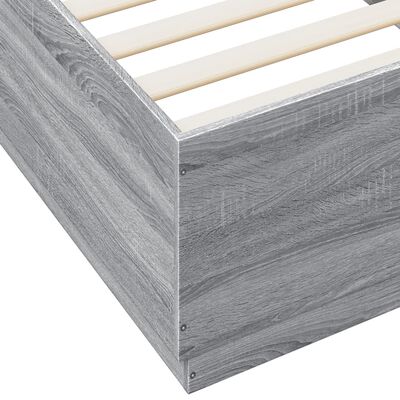 vidaXL Estrutura cama c/ luzes LED derivados madeira cinzento sonoma