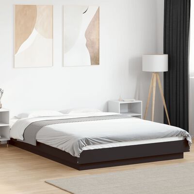 vidaXL Estrutura de cama 120x190 cm derivados de madeira preto