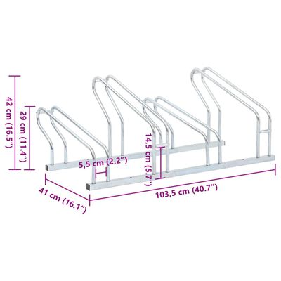 vidaXL Suporte independente para 4 bicicletas aço galvanizado