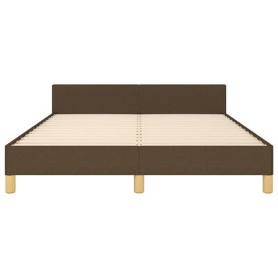 vidaXL Estrutura de cama sem colchão 140x200 cm tecido castanho-escuro