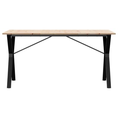 vidaXL Mesa de jantar estrutura em Y 160x80x75cm pinho e ferro fundido