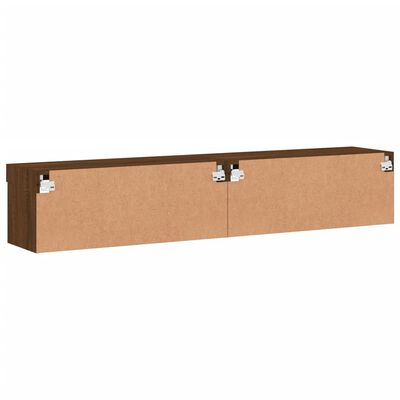 vidaXL Móveis de TV c/ luzes LED 2 pcs 80x30x30 cm carvalho castanho