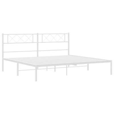 vidaXL Estrutura de cama com cabeceira 180x200 cm metal branco