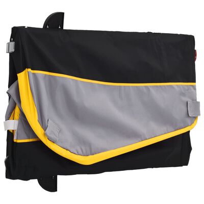 vidaXL Reboque para bicicleta 30 kg ferro preto e amarelo