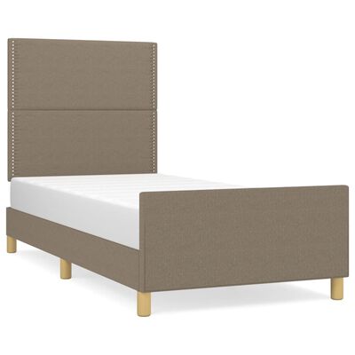 vidaXL Estrutura cama cabeceira 80x200 cm tecido castanho-acinzentado