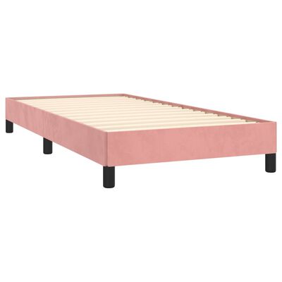 vidaXL Estrutura de cama 100x200 cm veludo rosa