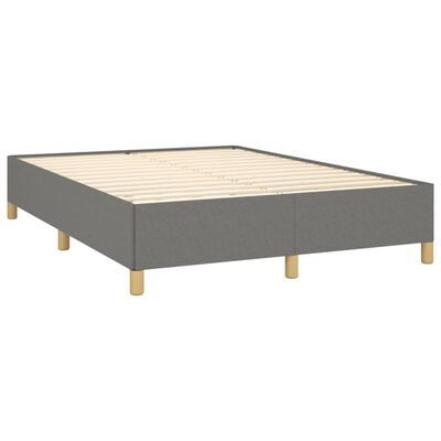 vidaXL Estrutura de cama sem colchão 140x200 cm tecido cinzento-escuro