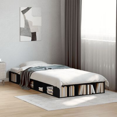 vidaXL Estrutura de cama 75x190 cm derivados de madeira preto