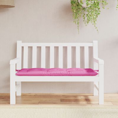 vidaXL Almofadão para banco de jardim 120x50x7 cm tecido rosa