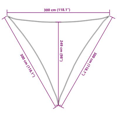 vidaXL Para-sol estilo vela 3x3x3 m oxford 100% poliéster cinza-claro