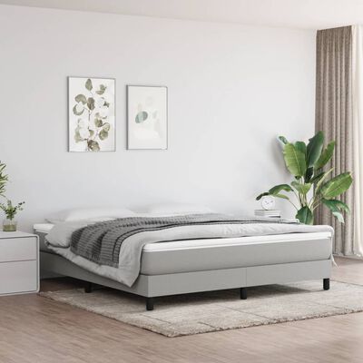 vidaXL Estrutura de cama 160x200 cm tecido cinza-claro