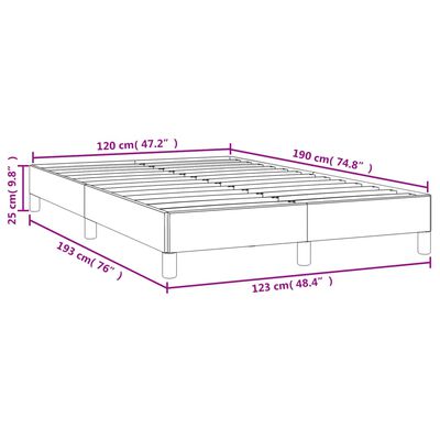 vidaXL Estrutura de cama 120x190 cm couro artificial cinzento