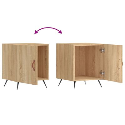 vidaXL Mesa cabeceira 2pcs 40x40x50cm deriv. madeira carvalho sonoma