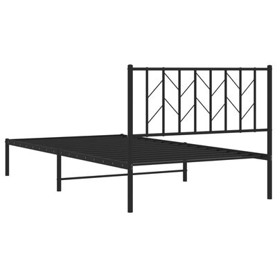 vidaXL Estrutura de cama com cabeceira 107x203 cm metal preto