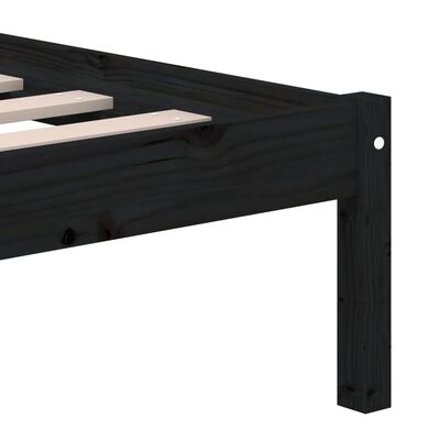 vidaXL Estrutura de cama 200x200 cm pinho maciço preto